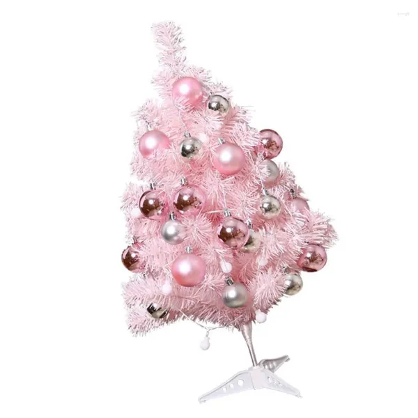 Decorações de Natal Árvore Rosa Adorno Luminoso Decoração Temática Tablescape Desktop Brilho Decorativo