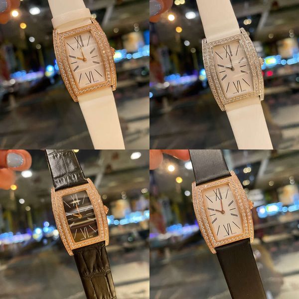 Carier 27x38mm bayanlar, kova kasası kuvars hareketini izle benzersiz ipek saat bandı şık soylu elmas kakma saat