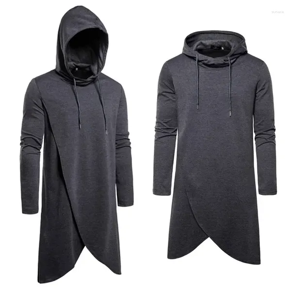 Felpe con cappuccio da uomo Abbigliamento Felpe Cardigan Maglioni lunghi Maglioni neri da uomo Cardigan casual stile Slim Fit