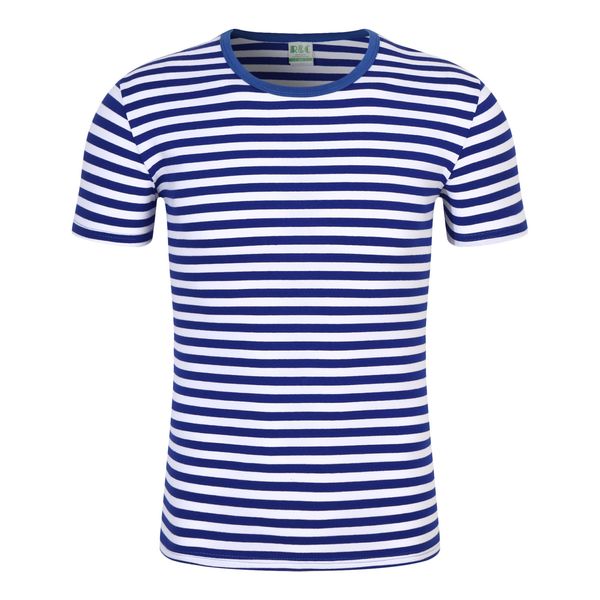 T-shirt da uomo 65% cotone 35% elastan T-shirt russa Telnyashka a righe blu T-shirt da uomo delle forze speciali della marina dell'esercito russo 82n 230403