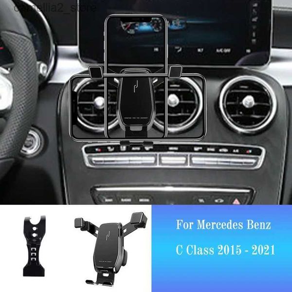 Suporte para carro Suporte para celular para carro para Mercedes Benz Classe C GLC W205 X253 Suporte para smartphone Suporte para estilo de carro Suporte giratório para GPS Q231104