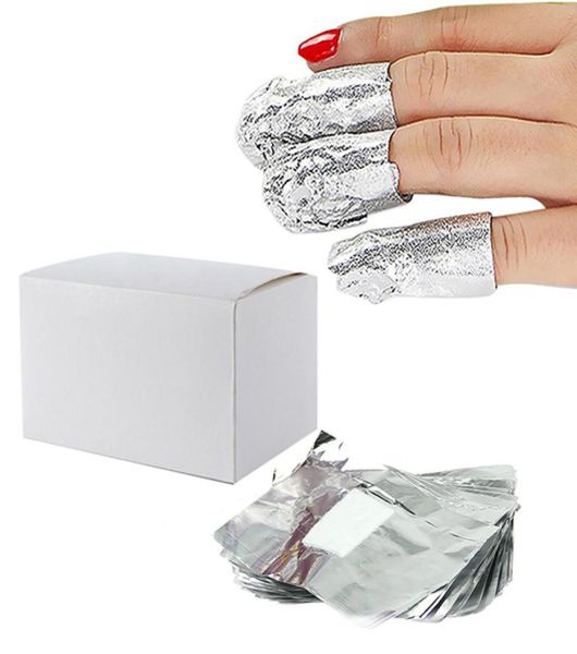 WholeAluminium Foil Nail Art Soak Off Acrílico Gel Polish Nail Wraps Removedor 100pcs9491592