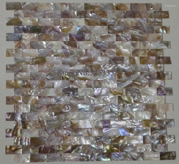 Carte da parati Striscia naturale Piastrelle a mosaico con conchiglie colorate Madreperla Cucina Backsplash Bagno Sfondo Carta da parati Piastrelle decorative