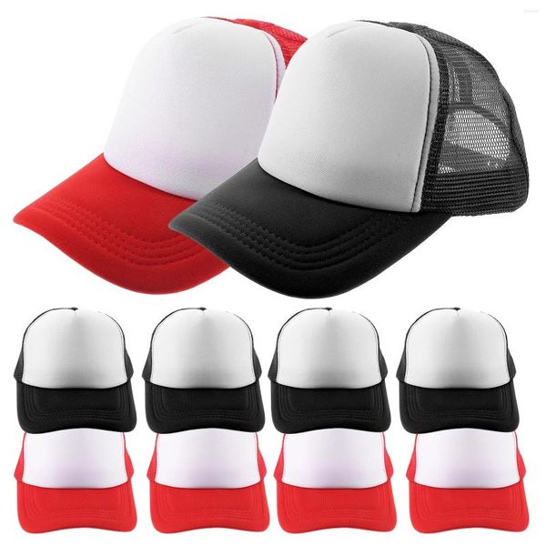 Top Caps 10 PCS Toplu Süblimlenmiş Beyzbol Kapağı Adam Boş Trucker Hat Polyester Isı Transfer Şapkaları