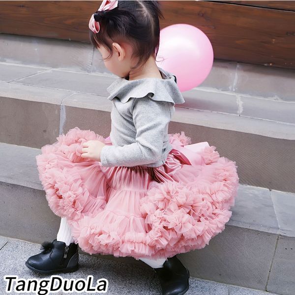 Gonne corte per neonate Gonna tutù per ragazze Piccole gonne di tulle rigogliose Abito da ballo gonfio Gonna per bambini per feste per vestiti per bambini con fiocco 230403