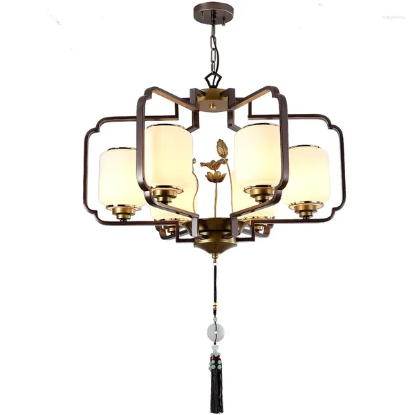 Lampade a sospensione Droplight in ferro in stile cinese Camere Ristorante elegante di fascia alta Tea Retro