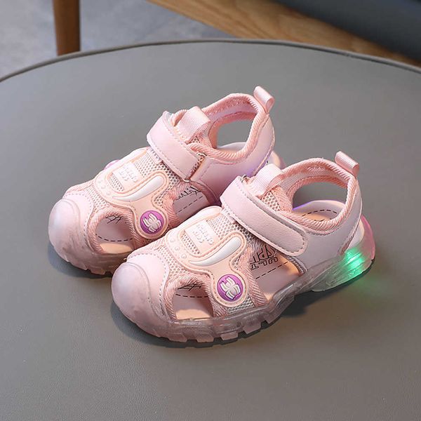 Scarpe da ginnastica sportive per esterni a LED leggere per bambini Mesh traspirante antiscivolo Scarpe da corsa sportive antiscivolo Ragazzi Ragazze Sandali da viaggio all'aperto W0329