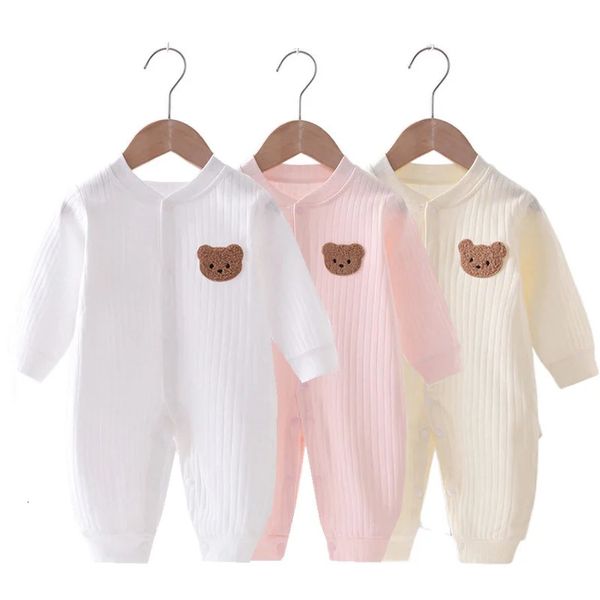 Strampler Baby Bär Body Baumwolle Herbst Frühling Baby Body Kleinkind Mädchen Jungen Kleidung Baby Kinder Onesie Hause Casual Kleidung 231102