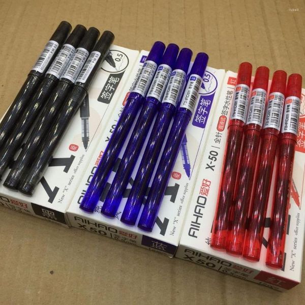 PCs/lot roller ponta de ponta 0,5 mm canetas esferográficas preto azul vermelho cor de gel de gel de papelaria acessórios de escritórios da escola FB657