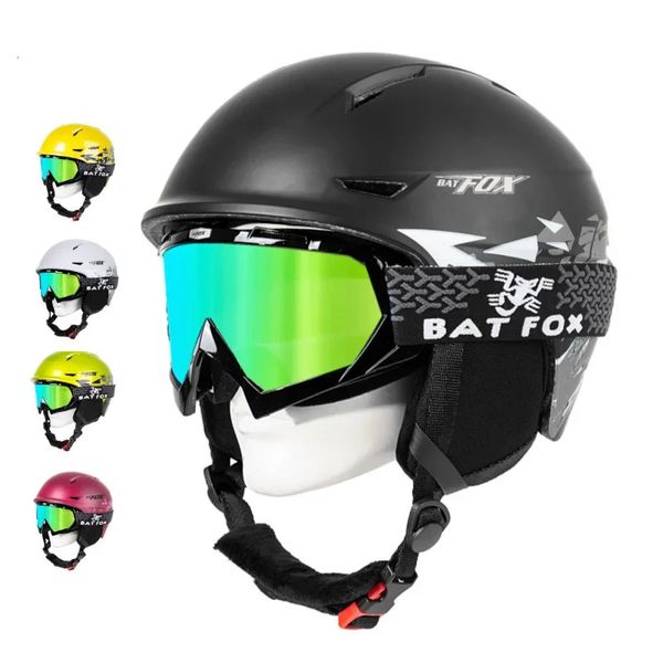 Óculos de esqui unissex capacete de esqui meio coberto capacete de snowboard neve patinação integralmente moldado capacete masculino feminino esportes profissionais 231102