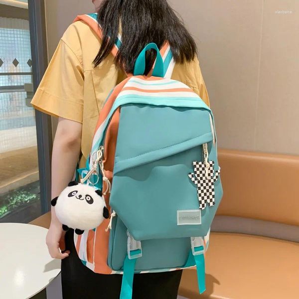 Schultaschen DCIMOR Wasserdichte Nylon Frauen Rucksack Weibliche Kawaii Geneigte Reißverschluss Umhängetasche Mädchen Niedliche Schultasche Dame Laptop Mochila