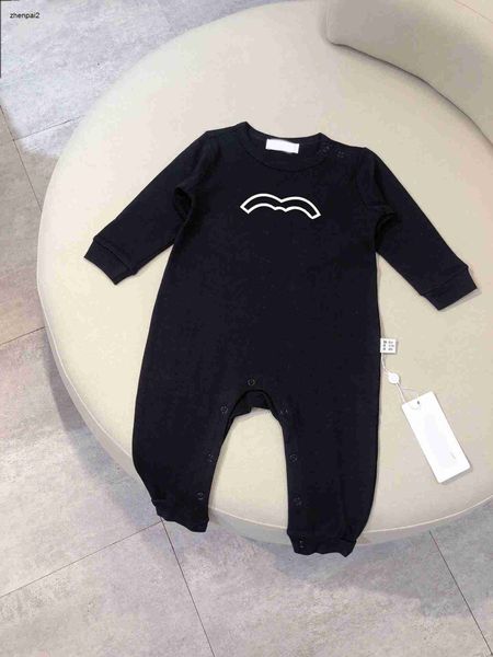 Macacões recém-nascidos de luxo conforto manga comprida bebê bodysuit tamanho 66-100 preto resistente a manchas infantil rastejando terno nov05