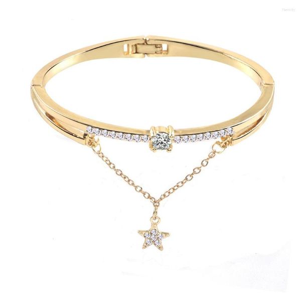 Bangle 2023 Braccialetti alla moda per le donne Ladies Hand Nappa Peach Star Charm Temperamento Bracciale coreano Gioielli Regali