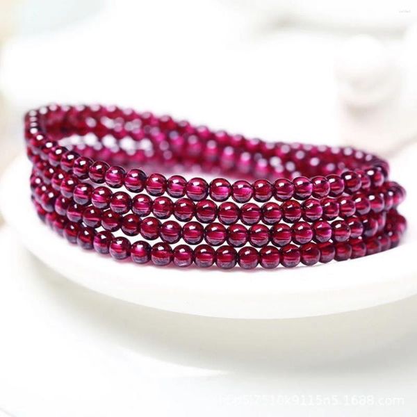 Strand 3/6mm Yuvarlak Mor Diş Siyah Garnet Bilezik Doğal Taş Kadın Kristal Takı Yapımı Tasarım Kız Hediyeleri