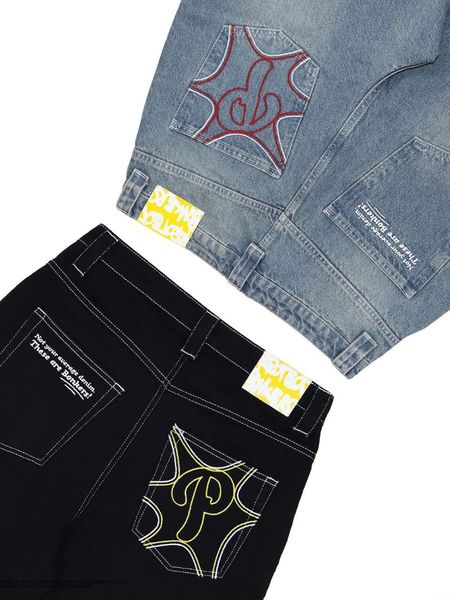 Kadınlar kot y2k kot hip hop harajuku goth bülbeli denim pantolon erkekler kadın moda gündelik tüm maç gevşek geniş bacak pantolonları sokak giysimi 230403