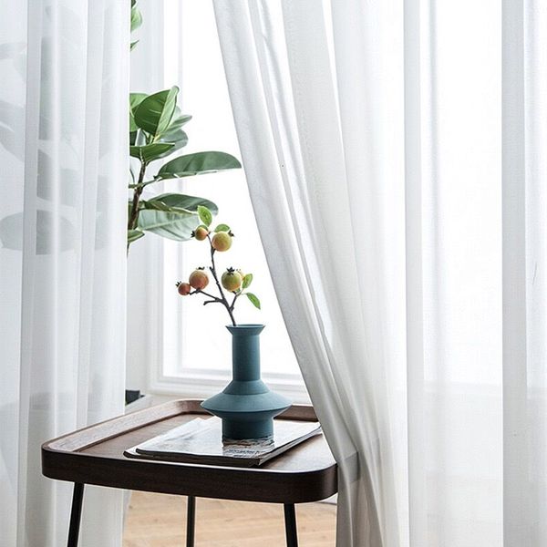 Cortinas puras super macias, excelente mão, sentindo tule branco para decoração da sala de estar moderna véu chiffon sólido voil cozinha 230403