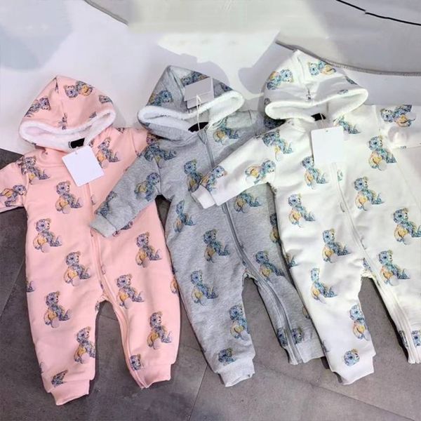 Pagliaccetti appena nati di marca tute calde per bambini neonati neonati maschi ragazze vestiti spessi svezzare abbigliamento invernale caldo all'aperto