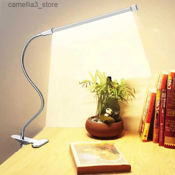 Lampade da scrivania Lampada da tavolo a LED Comodino Letto 360 Morsetto pieghevole Supporto da studio Lampara regolabile Alimentato tramite USB Lampada da scrivania per protezione degli occhi per camera da letto Q231104