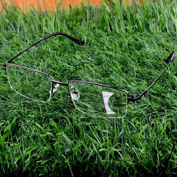 Солнцезащитные очки IP из титанового сплава, прямоугольная деловая полуободковая оправа, мужские прогрессивные мультифокальные очки для чтения ограниченного размера, от 0,75 до 4