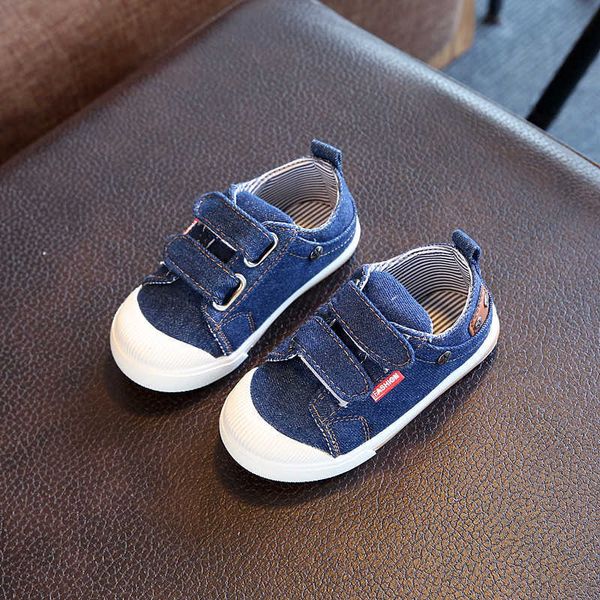 Sportliche Outdoor-Segeltuchschuhe für Mädchen Denim Gestreift Niedlich Ziemlich Bequem Slip-On KleinkindSneakers Kinder Weiche Sohle Kinderschuhe Mode 2021 W0329