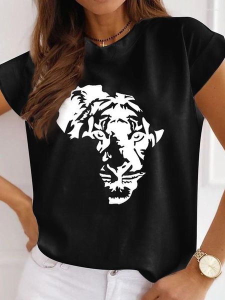 Frauen T Shirts 2023 Lustige Afrikanische Karte Druck T-shirt Frauen Kreativität Sommer Original Harajuku Weibliche Mode Tops Damen