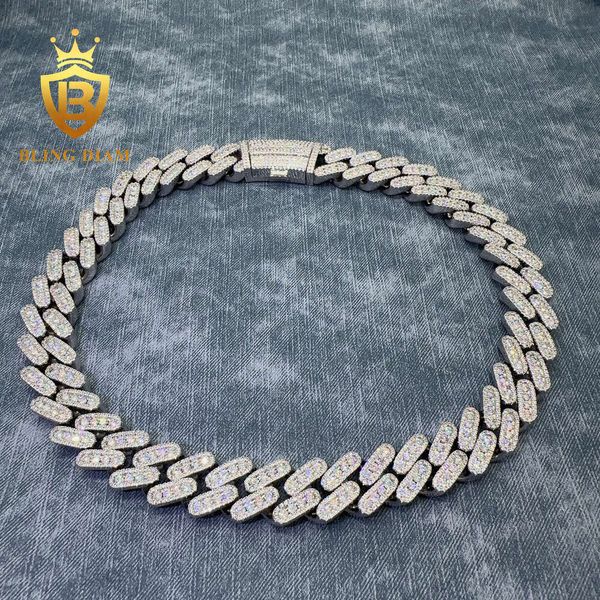 Pronto per la spedizione Collana di gioielli rapper 20mm Catena cubana Hiphop 5a+ Cz Catene a maglie cubane in rame placcato oro con diamanti ghiacciati