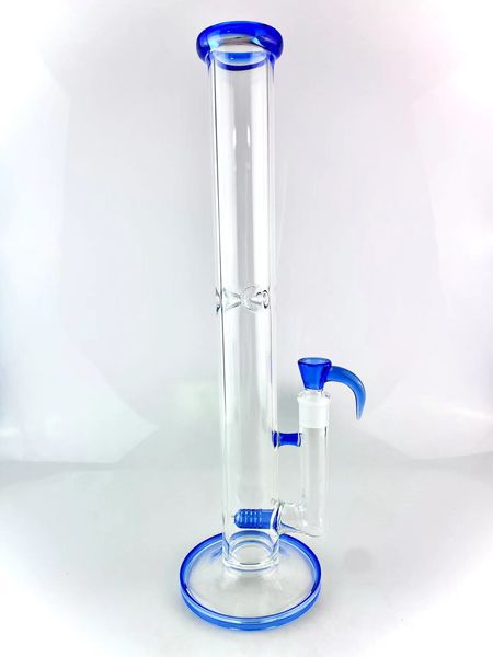 Bongo de vidro para cachimbo de água colorido com azul cobalto 18 polegadas 18 mm e tigela de chifre da mesma cor