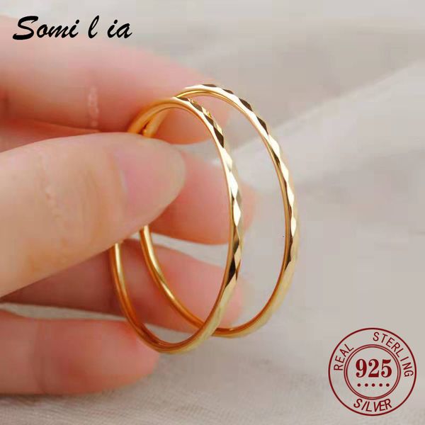 Hoop Huggie Somilia - Coleção de brincos de argola grandes femininos 925 joias de prata esterlina moda feminina 18 quilates dourado 230403