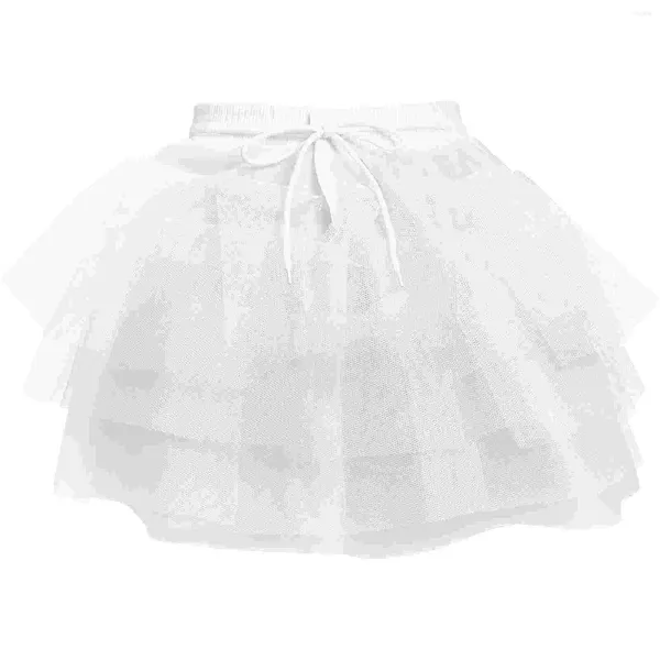 Calcinha cosplay menina criança vestido de baile flor meninas mulheres 3 camadas tutu saias underskirt curto hoopless