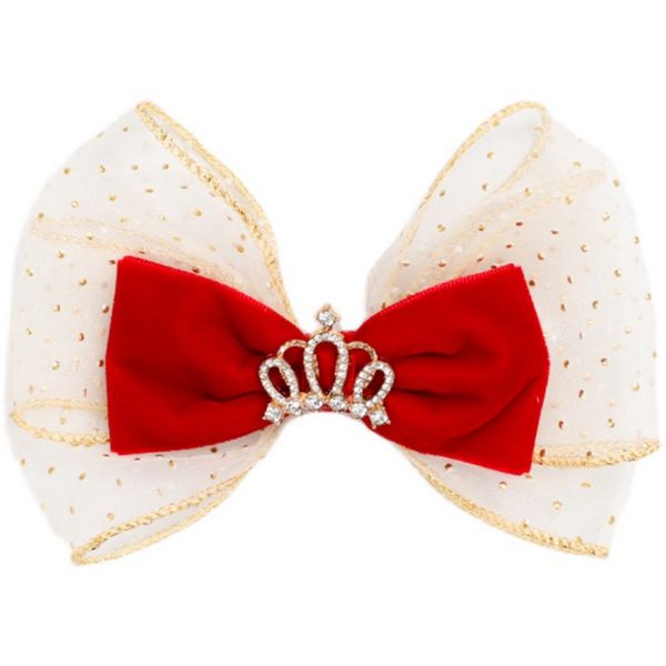 Ribbon Bow Rhinestones Crown Hairpin para meninas cabelos de cabelos ornamentos para crianças cabelos clipe Grip infantil acessórios de cabelo 2046