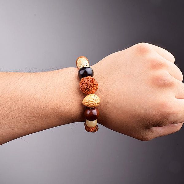 Strandes Strands Nature Bodhi 18 Bracelets de estilo de estilo para mulheres Moda Rudraksha Homem Jóias de Buda Religiosa Buda Buda Jóias