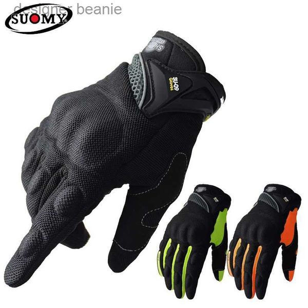 Перчатки с пятью пальцами SUOMY Дышащие гоночные мотоциклы с полным пальцем Gs Качество Стильно оформленные Противоскользящие носимые Gs Большой размер XXL BlackL231103