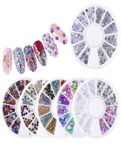 Nail Art AB Kit strass Charms Glitter Paillettes Set Diamanti Borchie Rivetti Gemme per trucco di bellezza per unghie9456206