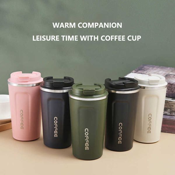 Tazze Tazze da caffè portatili Thermos in acciaio inossidabile Tazza per tè e caffè Tazza da acqua Tazza da viaggio isolata sotto vuoto Tazze per auto Tazza da ufficio per la casa Z0403