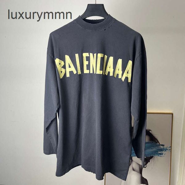 Felpe con cappuccio firmate da uomo Felpa con cappuccio Balencigaas Felpa da uomo Felpa Trendy Paris Nuovo modello T-shirt a maniche lunghe stampata in carta Coppia Pullover con spalle larghe ERXP