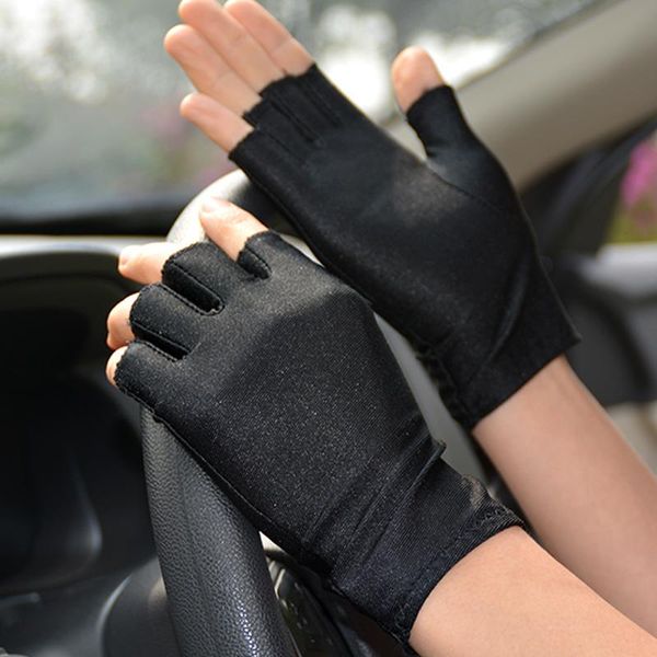 Fünf-Finger-Handschuhe, elastisch, fest, atmungsaktiv, Halbfinger, Männer, Frauen, dünn, Fahren, Reiten, Sport, Fahrrad, Unisex, fester Tanz-Sicherheitshandschuh