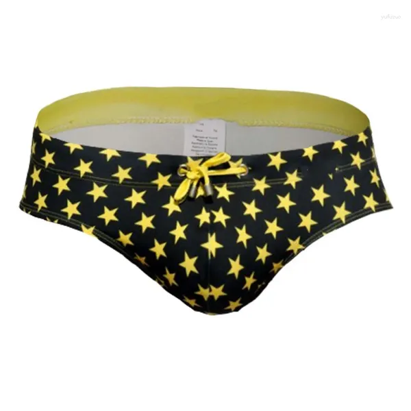 Shorts masculinos homens roupa de banho cueca verão praia cordão estrela impressão calças de natação nadar spa