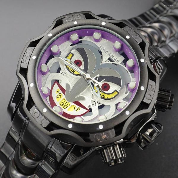 Armbanduhren Schwarz Joker Watch Men Big Dial 3D Creative Top Uhren Silikonband Klettern Sport Relogio Masculino