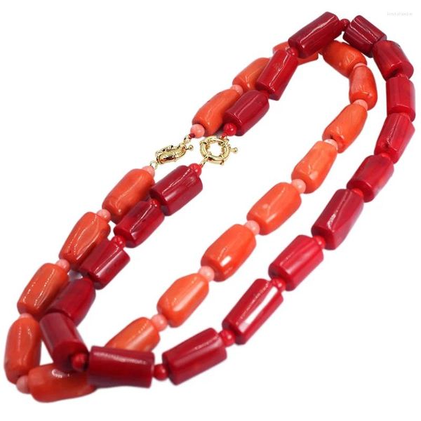 Колье 6 мм 10-12 мм женские ювелирные изделия свадебный подарок модные колье воротник красный оранжевый коралловый ожерелье 18 дюймов