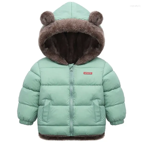 Kruleepo Baby Kinder Sherpa Fleece Kapuzenjacke Kinder Mädchen Jungen Herbst Winter Dicker Plüsch Warmer Mantel Oberbekleidung Daunenmantel