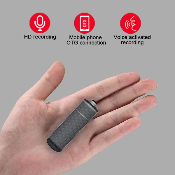 Dijital ses kaydedici Mini Aktif Kayıt Diktafonu Mikro Audio Sound Küçük Profesyonel USB Flash Gizli Kayıt 230403
