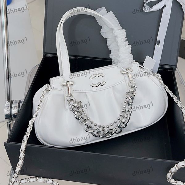 Klassische Damen Umhängetasche Handtasche Echtes Leder Drehschnalle Hardware Silberkette Prinzessin Tasche Make-up Box Luxus Designer Marke Star Gleiches Modell Damen Taschen 27x15