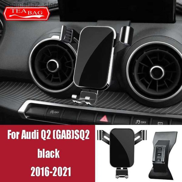 Suporte para carro Suporte ajustável para telefone móvel para Audi Q2 2018 2019 2020 2021 Suporte de montagem de ventilação de ar Acessórios de suporte de telefone por gravidade Q231104
