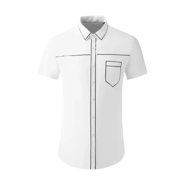 Camisas casuais masculinas de alta qualidade fabricação de jóias de luxo vendendo verão manga curta cor sólida camisa de trabalho fornecedor