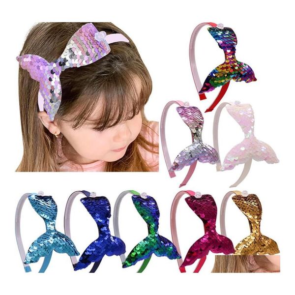 Arti e mestieri caramelle paillettes luccicanti emittenti ragazze simpatiche sirena con perle per bambini festival per festival per bambini accessori per capelli calare dropliv dh0w6