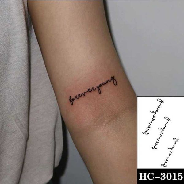 Tatuagens temporárias de design de alfabetismo inglesa sexy