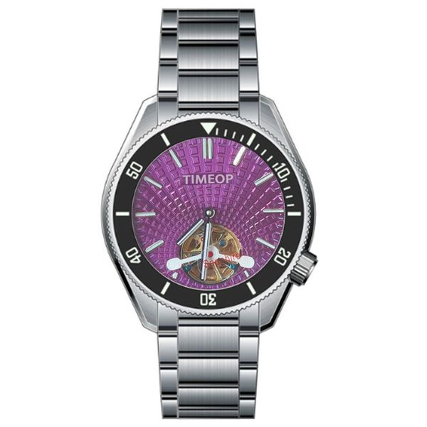 Montre de Luxe Mens Saat iskeleti Tourbillon Otomatik Menwatch Sapphire Cam Mor Kadran Mekanik Kol saatleri Adam Tasarımcı Saatler Relojes