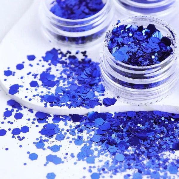 Decorazioni per nail art Decorazione per custodia del telefono Paillettes Inverno Blu Fiocco di neve Glitter scintillanti per artigianato squisito Crea splendidi