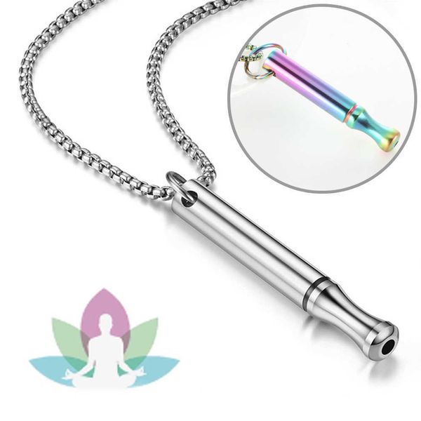 Collana con pendente di decompressione del respiro di meditazione, vita piccola da uomo, tubo tondo, fischio, gioielli Dongguan Mindfulness