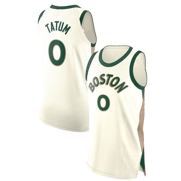 Jayson Tatum 0 Jaylen Brown 7 Jersey Branco 2024 City Jerseys Basquete Homens Costurados Jersey S-XXL Mix Match Order